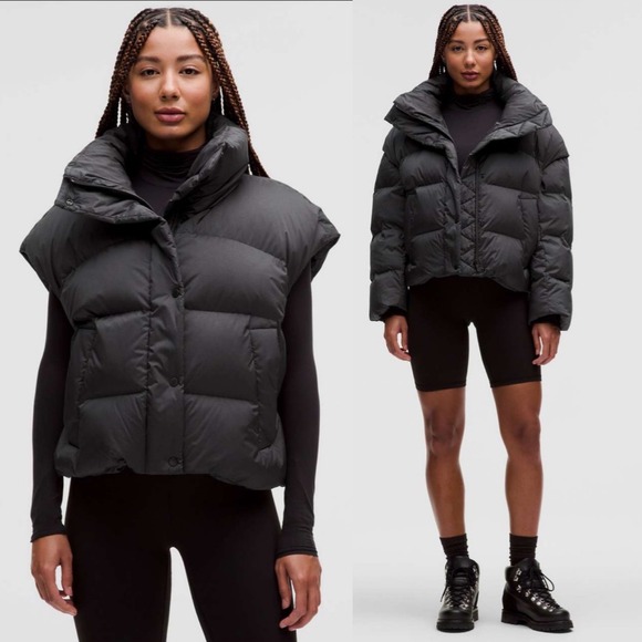 NWT Lululemon Oversized Transformable Down Puffer Jacket XXXS Black Lightweight - Picture 1 of 12